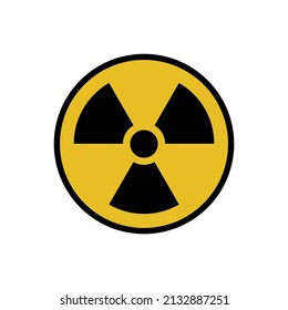 Nuclear radiation color icon vector illustration. Hazard symbol. Warning sign