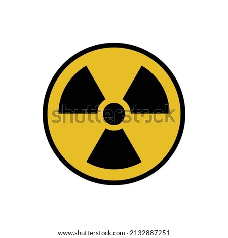 Nuclear radiation color icon vector illustration. Hazard symbol. Warning sign