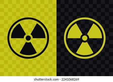 Nuclear radiation, high quality vector silhouette icon. Nuclear radiation icon silhouette isolated on dark and light transparent backgrounds, Nuclear radiation symbol.