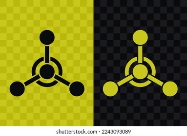 Nuclear radiation, high quality vector silhouette icon. Nuclear radiation icon silhouette isolated on dark and light transparent backgrounds, Nuclear radiation symbol.