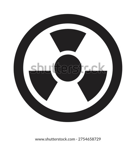 Nuclear Radiation Icon – Atomic Energy Hazard Symbol Vector, Atomic Radiation Icon – Nuclear Power Technology Symbol..eps