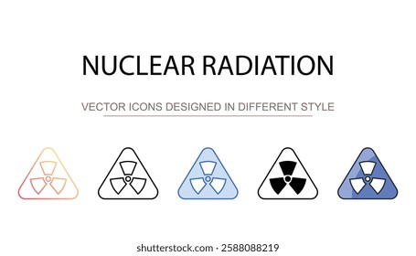 Nuclear Radiation icon design with white background stock illustration