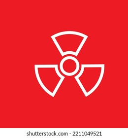 Nuclear radiation icon in flat style, vector illustration.
