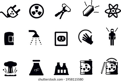 Nuclear, Radiation Icons vector design 