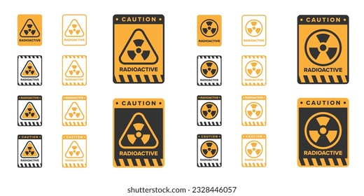 Nuclear radiation radioactive icon sign design vector, radiation hazard icon board