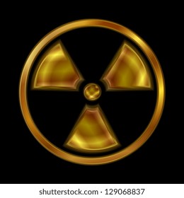 Símbolo brillante de radiación nuclear. Pasos de fondo del vector 10