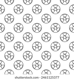 Nuclear Radiation vector Danger Zone concept yellow thin line seamless pattern