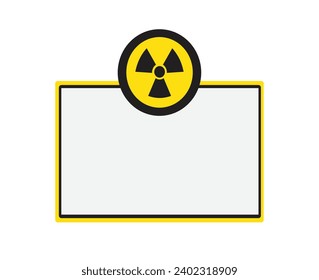 Nuclear radiation warning sign empty no text template. Vector editable isolated