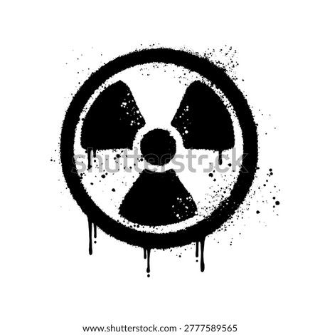 Nuclear Radiation Warning Symbol Stencil Graffiti Spray Paint Urban Street Art