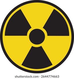 Nuclear Radiation Warning Symbol in Yellow and Black