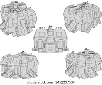 radiador nuclear máquina industrial dibujo diseño de Vector boceto ilustración