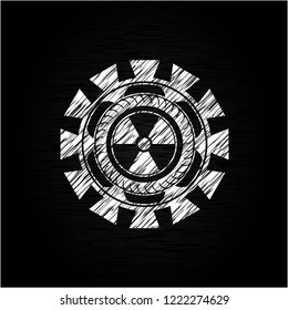 nuclear, radioactive icon with chalkboard texture