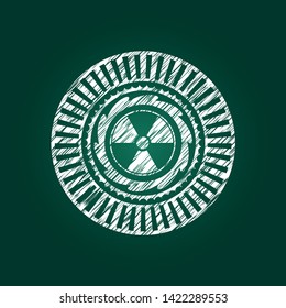 nuclear, radioactive icon with chalkboard texture