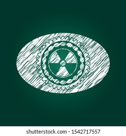 nuclear, radioactive icon with chalkboard texture