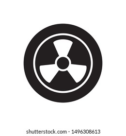 Nuclear Radioactive icon. flat simple pictogram. Biohazard vector illustration