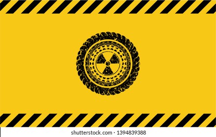 nuclear, radioactive icon grunge warning sign emblem. Vector Illustration. Detailed.