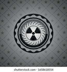 nukleare, radioaktive Ikone im dunklen Emblem