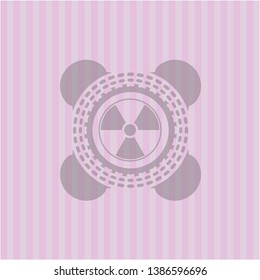 nuclear, radioactive icon inside pink icon or emblem