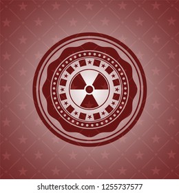 nuclear, radioactive icon inside red icon or emblem