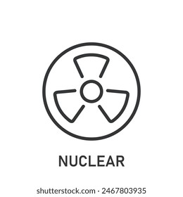 Icono nuclear, radioactivo. Icono de línea simple sobre fondo transparente