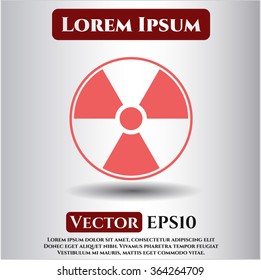 Ilustración de vectores de iconos nucleares y radiactivos