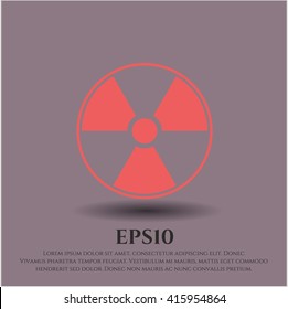 símbolo del vector del icono radioactivo nuclear eps plana jpg