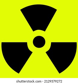Signo radioactivo nuclear. Ilustración vectorial. Signo de radiación.