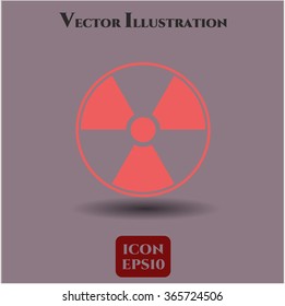 Icono o símbolo de vector nuclear, radiactivo