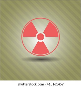 Icono o símbolo de vector nuclear, radiactivo