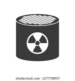 Nuclear Reactor With Graphite Rods Glyph Icon Isolated On White Background.Vector Illustration.