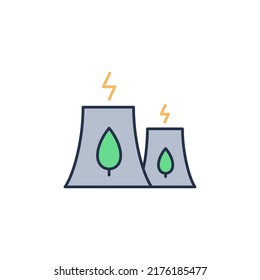 Nuclear Reactor Icon. Ecological Energy. High Quality Coloured Vector Illustration.