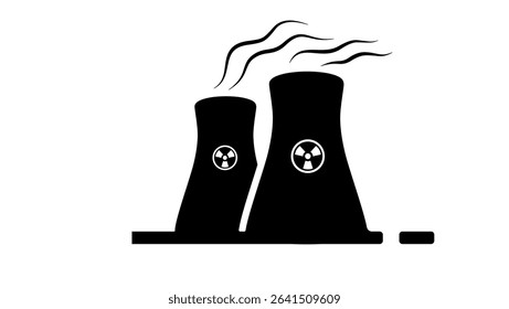 nuclear reactor symbol, black isolated silhouette