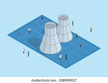 nuclear reactor technology concept blueprint or blue print development with people analysis
