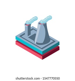 nuclear reactor tower on white background vector illustration design