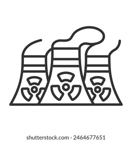 Nuclear reactors, in line design. Nuclear, Reactor, Energy, Power, Plant, Atomic, on white background vector. Nuclear reactors editable stroke icon.