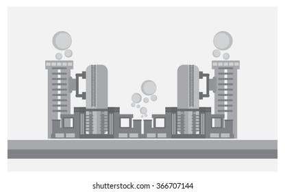 Nuclear reactors vector white gray