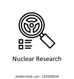 Nuclear Research vector Outline Icon Design illustration on White background. EPS 10 File