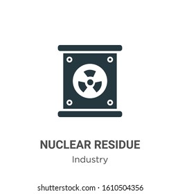 Nuclear residue glyph icon vector on white background. Flat vector nuclear residue icon symbol sign from modern industry collection for mobile concept and web apps design.