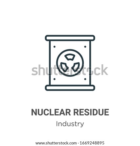 Nuclear residue outline vector icon. Thin line black nuclear residue icon, flat vector simple element illustration from editable industry concept isolated stroke on white background