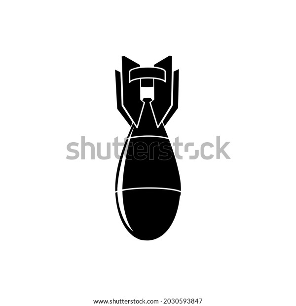 Nuclear Rocket Air Bomb, Atomic Bombshell. Flat\
Vector Icon illustration. Simple black symbol on white background.\
Nuclear Rocket Air Bomb, Bombshell sign design template for web and\
mobile UI element