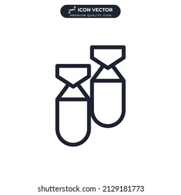 Plantilla de símbolo del icono de la bomba de aire del cohete nuclear para la colección de diseños gráficos y web ilustración vectorial