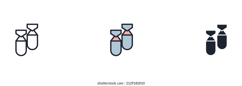 Nuclear Rocket Air Bomb icon symbol template for graphic and web design collection logo vector illustration