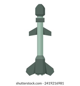 Vector de dibujos animados de iconos de cohetes nucleares. Armas de batalla. Reactor de aire espacial