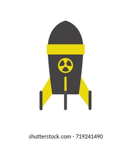 Nuclear rocket isolated on white