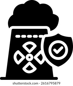 Nuclear Safety Glyph Vector Icon Design