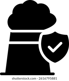 Nuclear Safety Glyph Vector Icon Design
