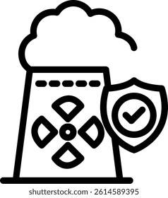 Nuclear Safety Line Vector Icon Design