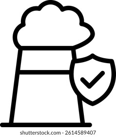 Nuclear Safety Line Vector Icon Design
