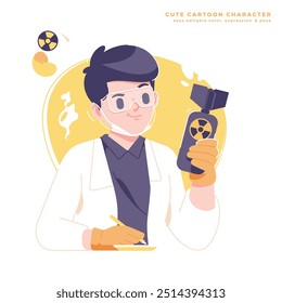 nuclear scientist character illustration design