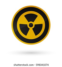 Nuclear sign button on white background, Vector Illustration